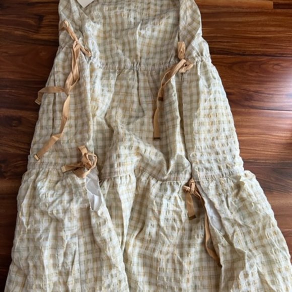 MON RENN Lucille Marigold Plaid Print Midi Skirt - Picture 9 of 12